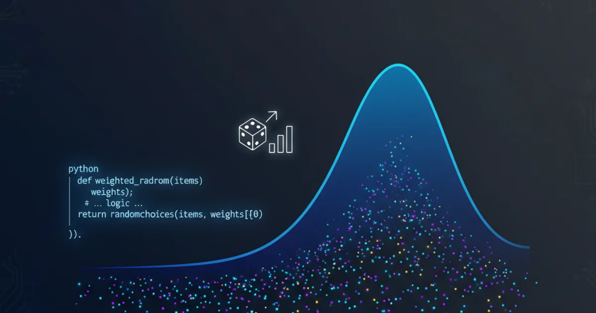 Abstract illustration of a probability distribution curve with random dots, representing weighted random selection.