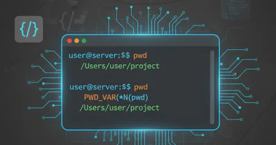 How to define pwd as a variable in Unix shell