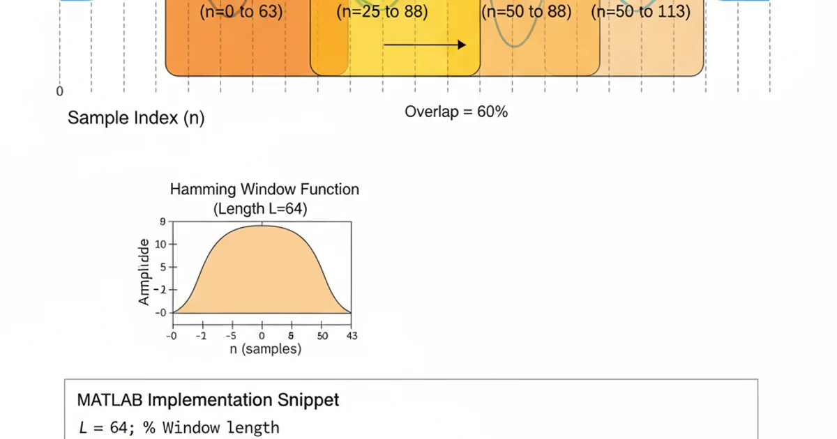 Diagram illustrating how overlapping windows are extracted from a continuous signal.