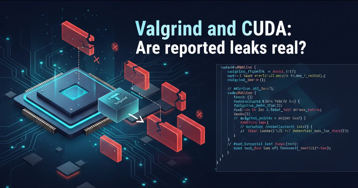 Abstract representation of memory blocks and GPU architecture, symbolizing memory management challenges in CUDA with Valgrind.