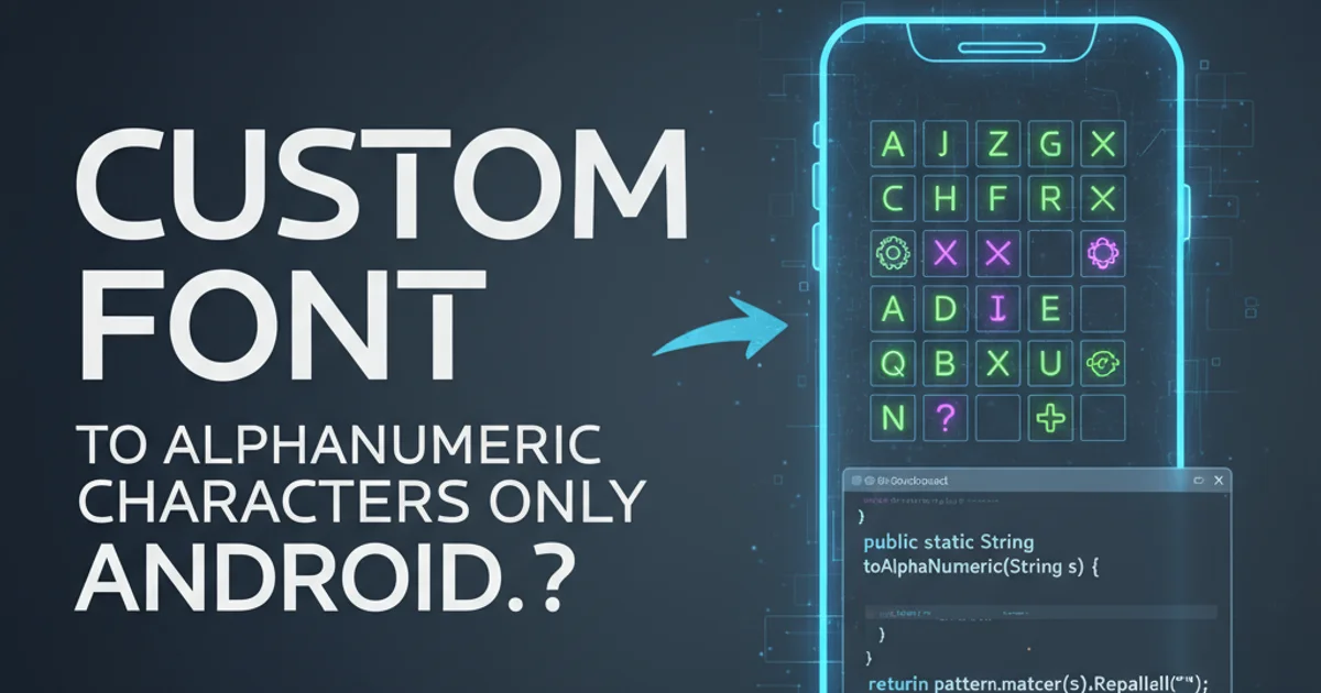 Hero image for Custom Font to alphanumeric characters only Android.?