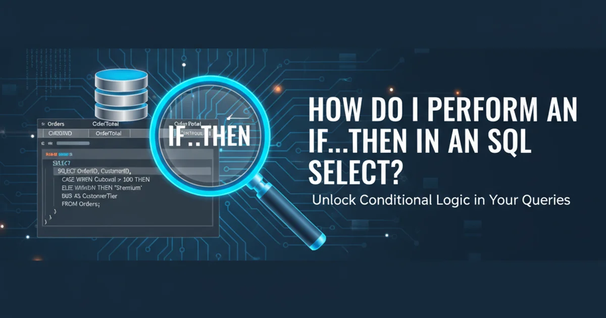 Database table with a magnifying glass highlighting conditional logic