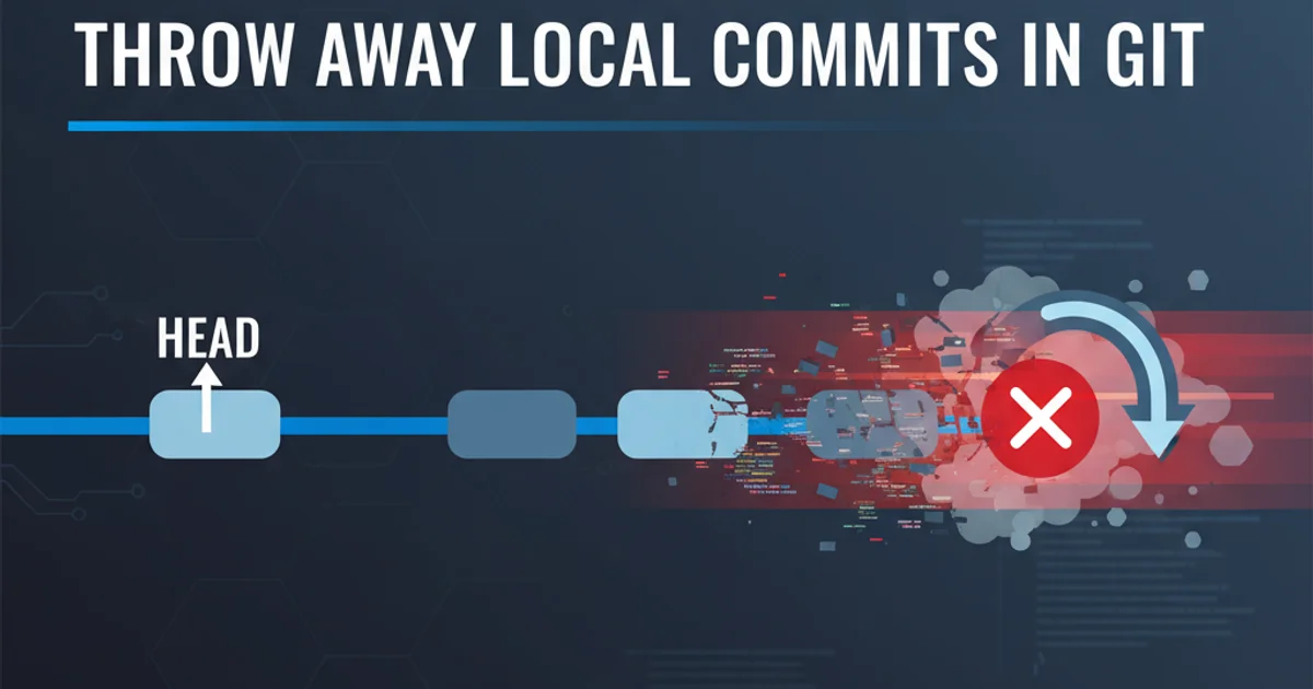 Illustration of a Git branch being reset, symbolizing discarding commits.