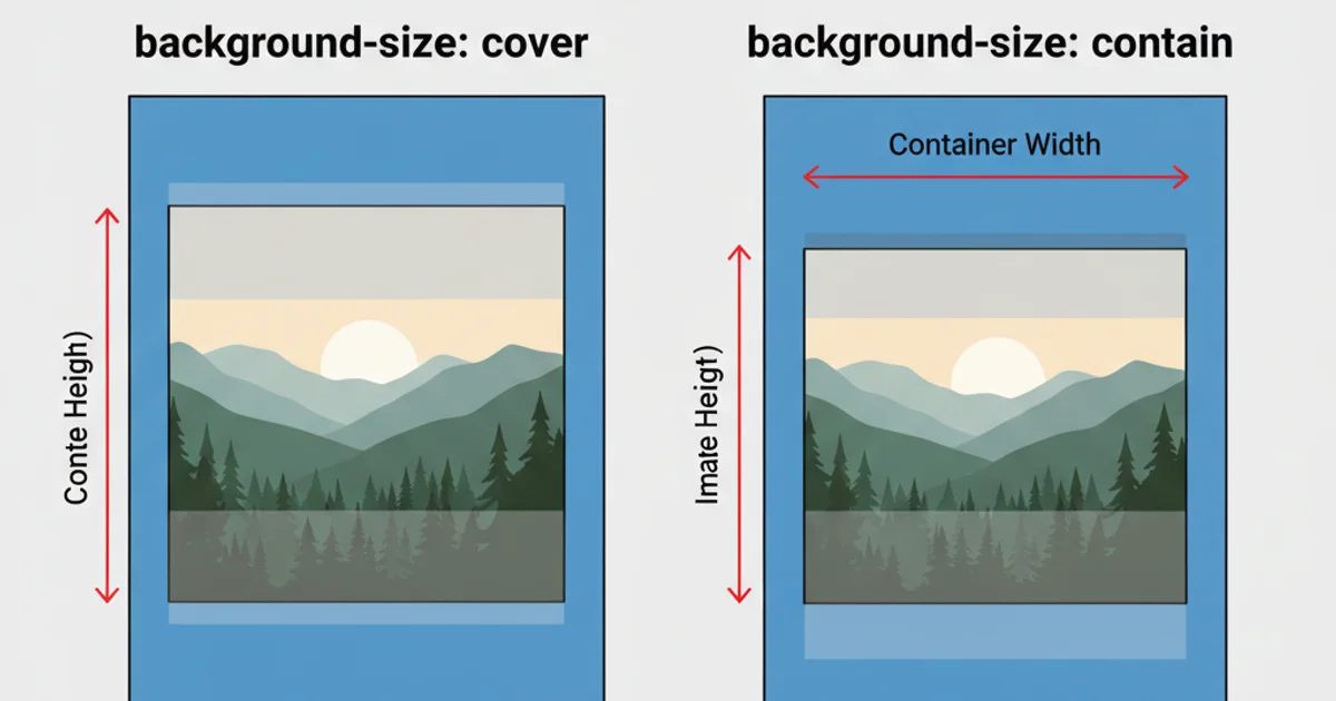 Comparison of background-size: cover vs. background-size: contain on a container.