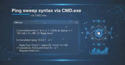 Ping sweep syntax via CMD.exe