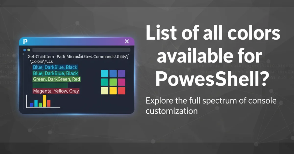 A vibrant PowerShell console displaying various colored text and backgrounds.