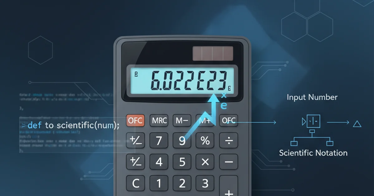 A calculator displaying a number in scientific notation, symbolizing numerical conversion.