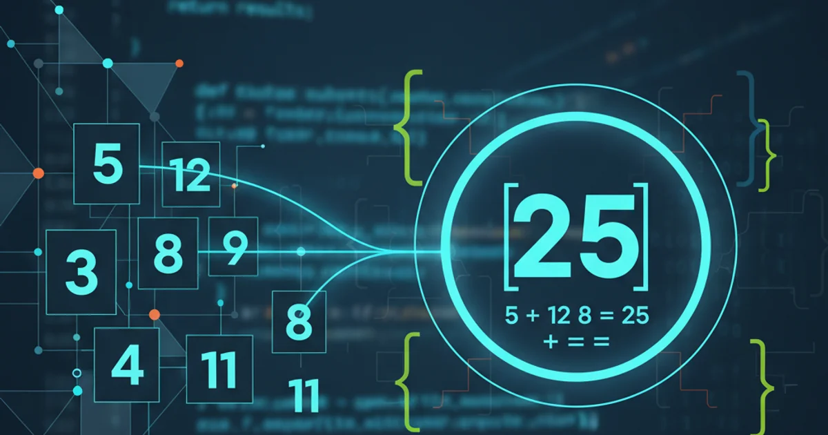 Illustration of numbers combining to form a target sum, representing the subset sum problem.