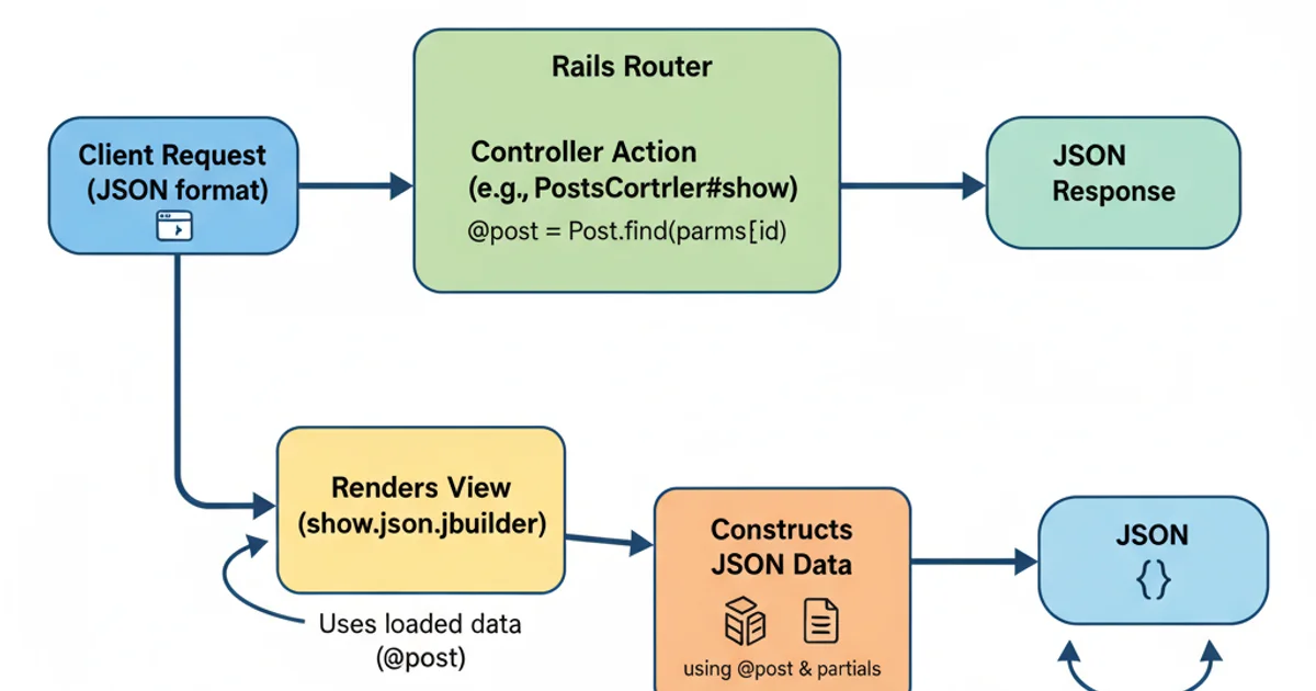 A Git merge workflow diagram. Branch 'main' has commits A, B, C. Branch 'feature' branches off C and has commits D, E. Merging 'feature' into 'main' results in a new commit F on 'main' which has C and E as parents. The history shows a clear divergence and then convergence. Use green for main branch, blue for feature branch.