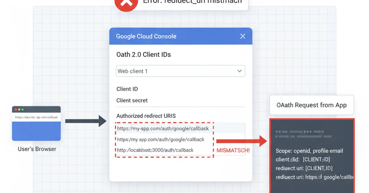 Screenshot of Google Cloud Console showing the 'Authorized redirect URIs' field with an example URI entered.