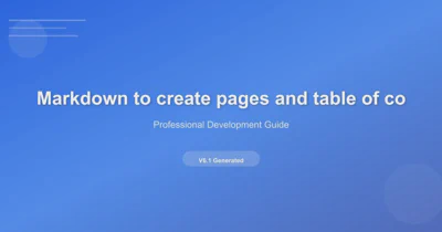 Markdown to create pages and table of contents?
