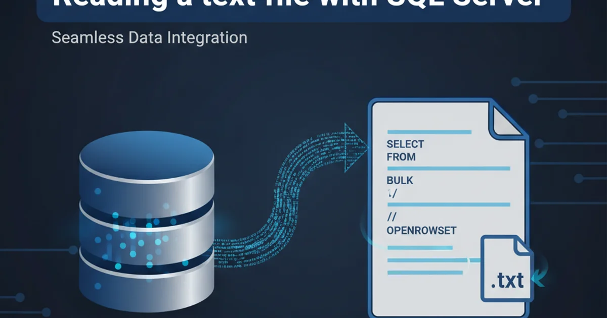SQL Server database icon with a text file document, symbolizing data import