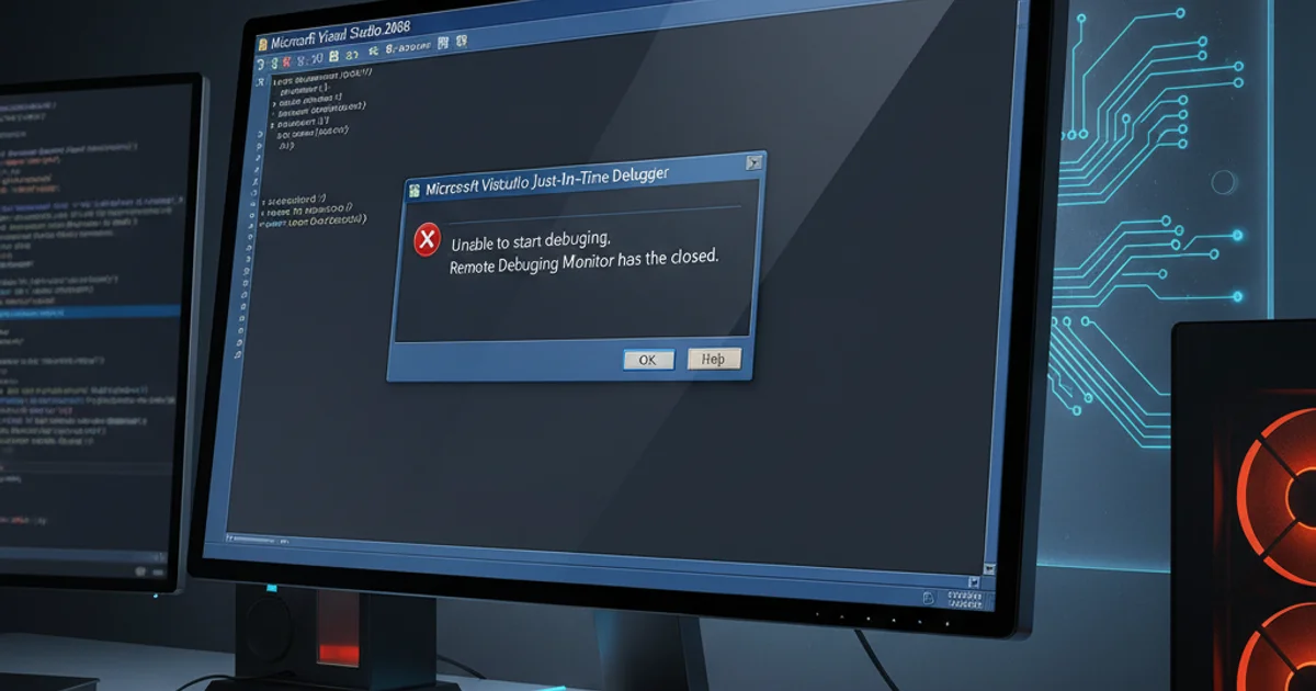 Hero image for VS2008: Unable to start debugging, Remote Debugging Monitor has been closed