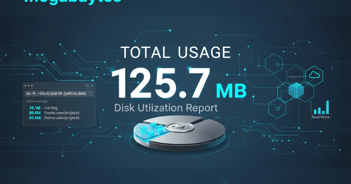 A visual representation of disk space usage with megabyte units highlighted.