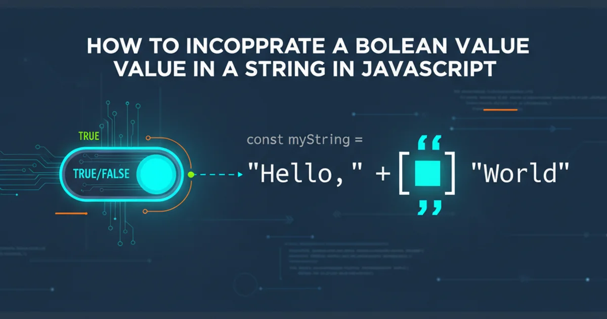 Hero image for How to incorporate a boolean value in a string in JavaScript