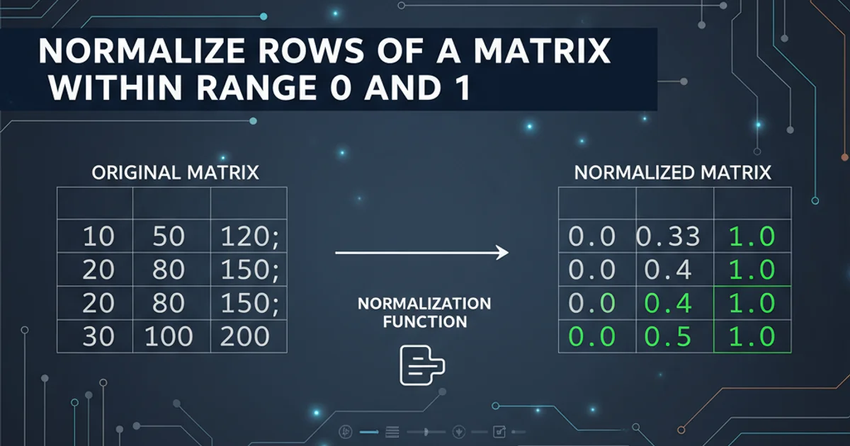 Hero image for Normalize rows of a matrix within range 0 and 1