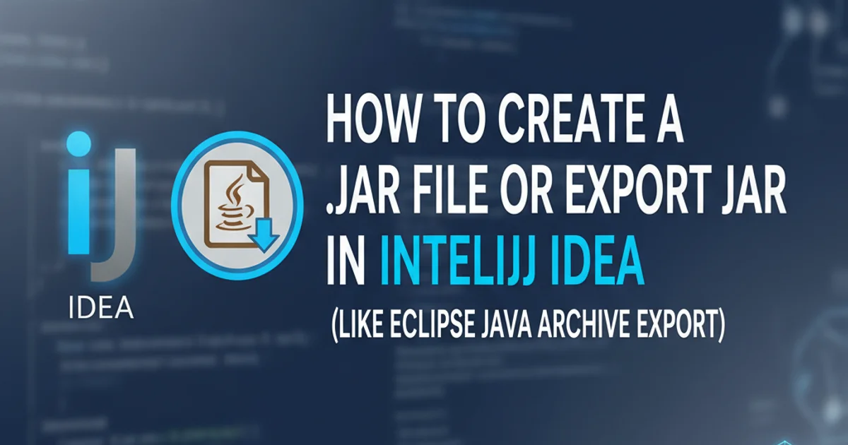 IntelliJ IDEA logo with a JAR file icon, symbolizing Java application packaging.