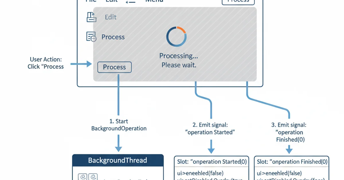 Diagram showing a responsive UI with a background thread for long operations.