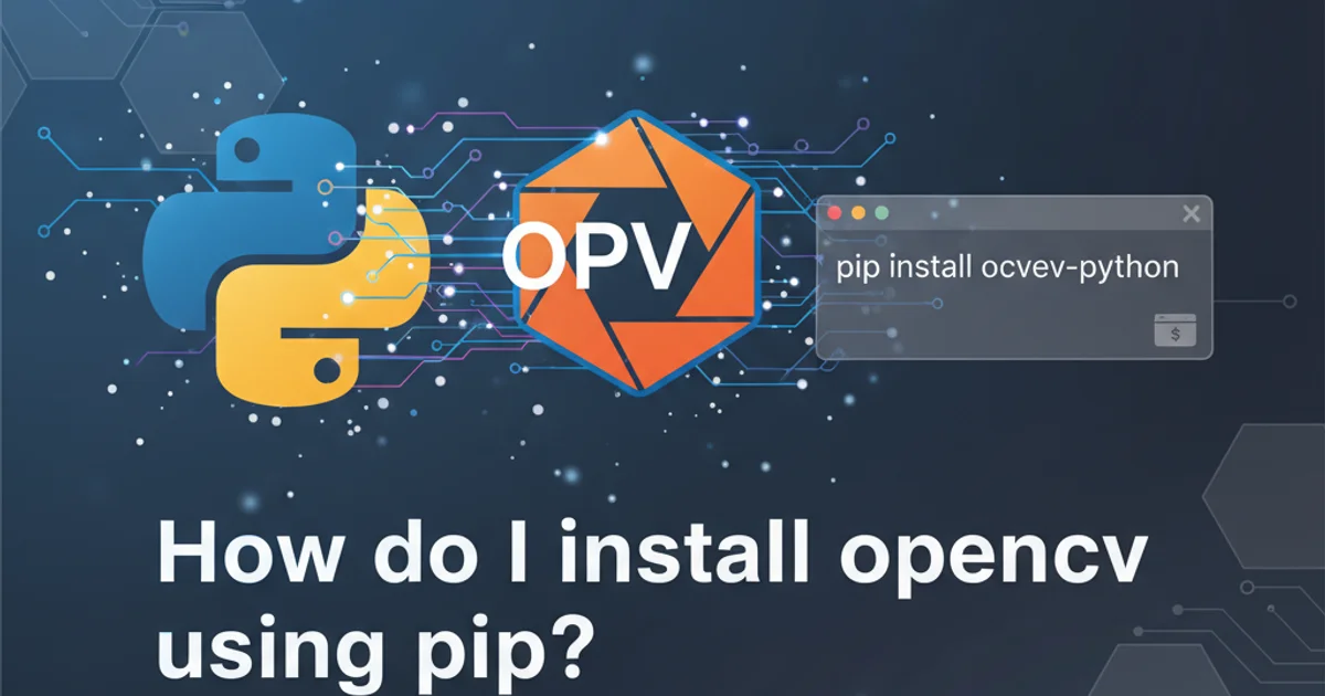 Python logo next to OpenCV logo, symbolizing integration