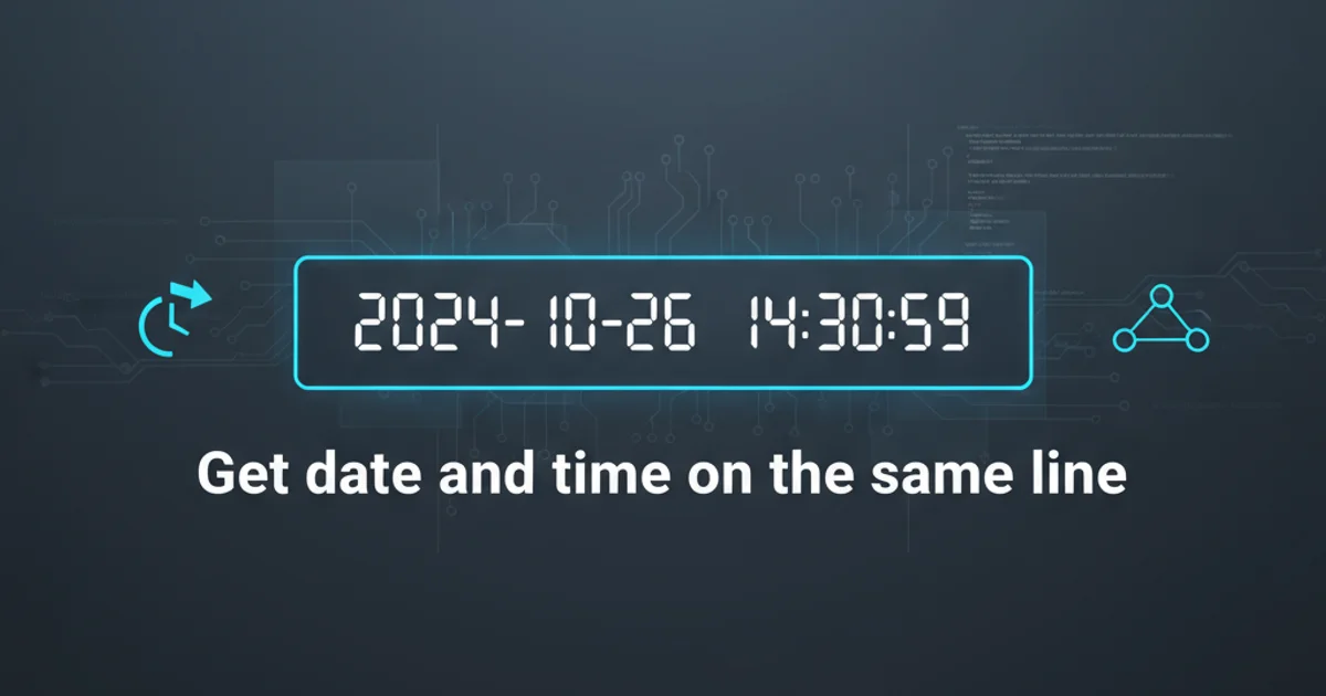 Digital clock displaying date and time on a single line