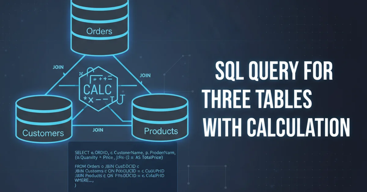 Hero image for SQL Query for three tables with calculation