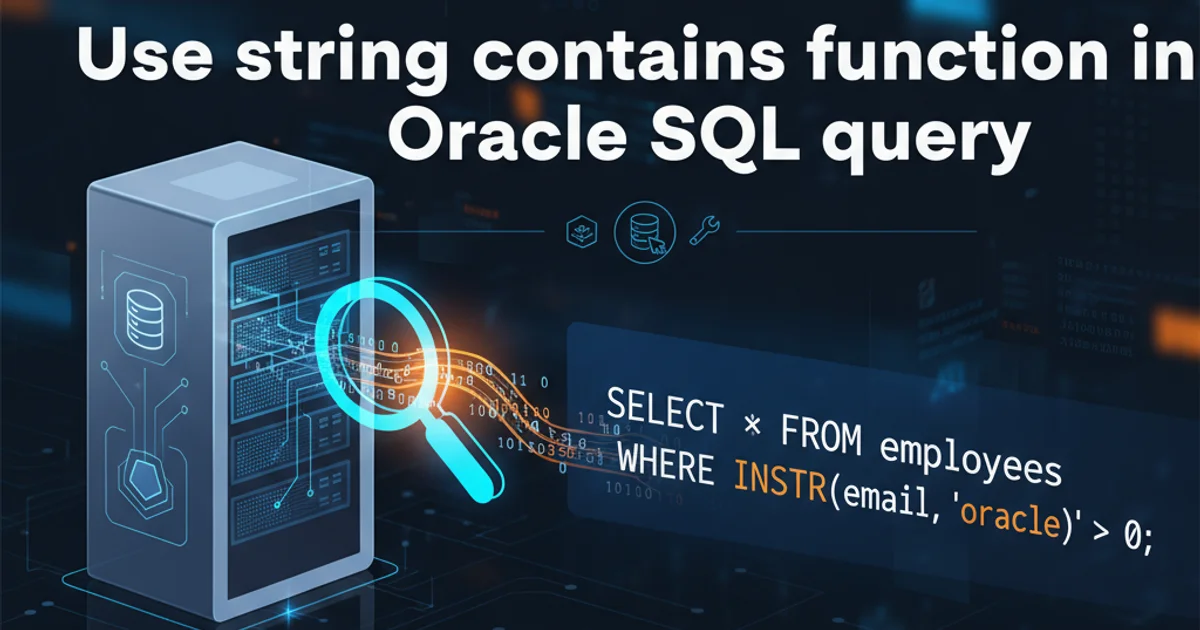 Hero image for Use string contains function in oracle SQL query
