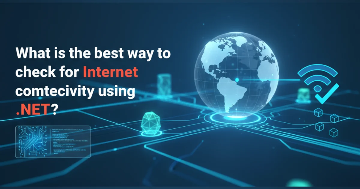 Abstract representation of internet connection with network cables and a globe icon.
