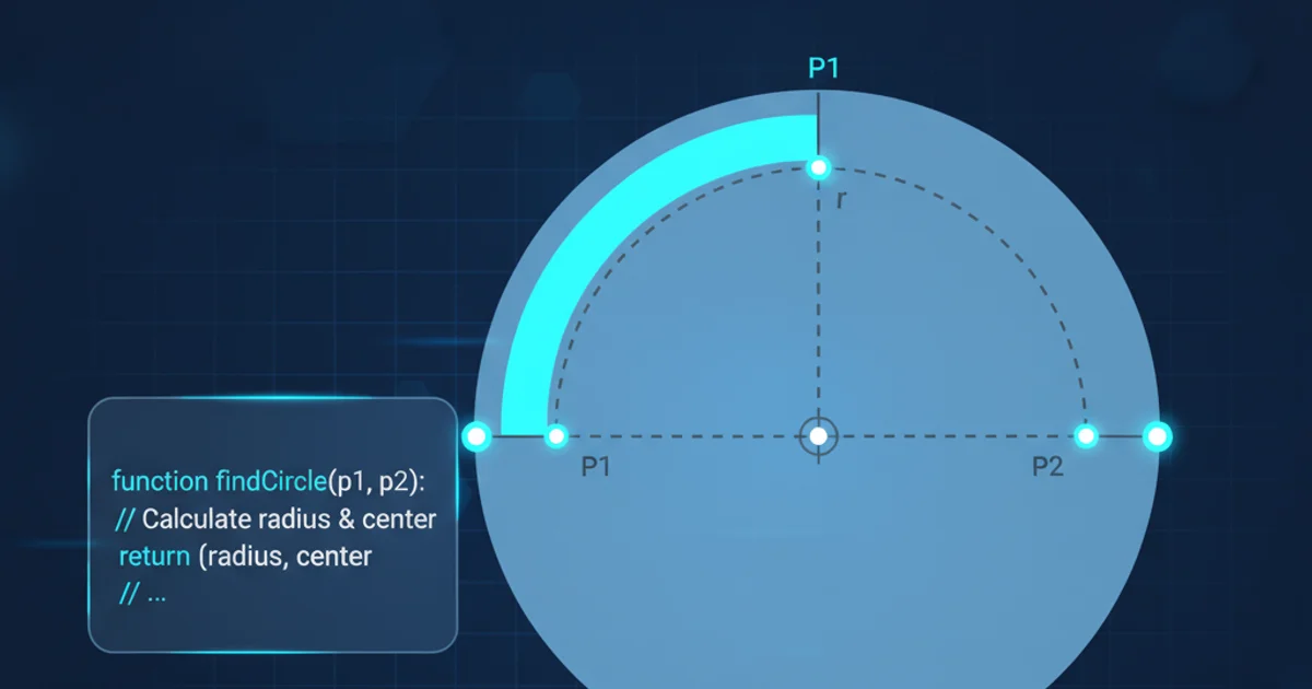Geometric diagram showing a circle, two points on its circumference, and the arc connecting them.