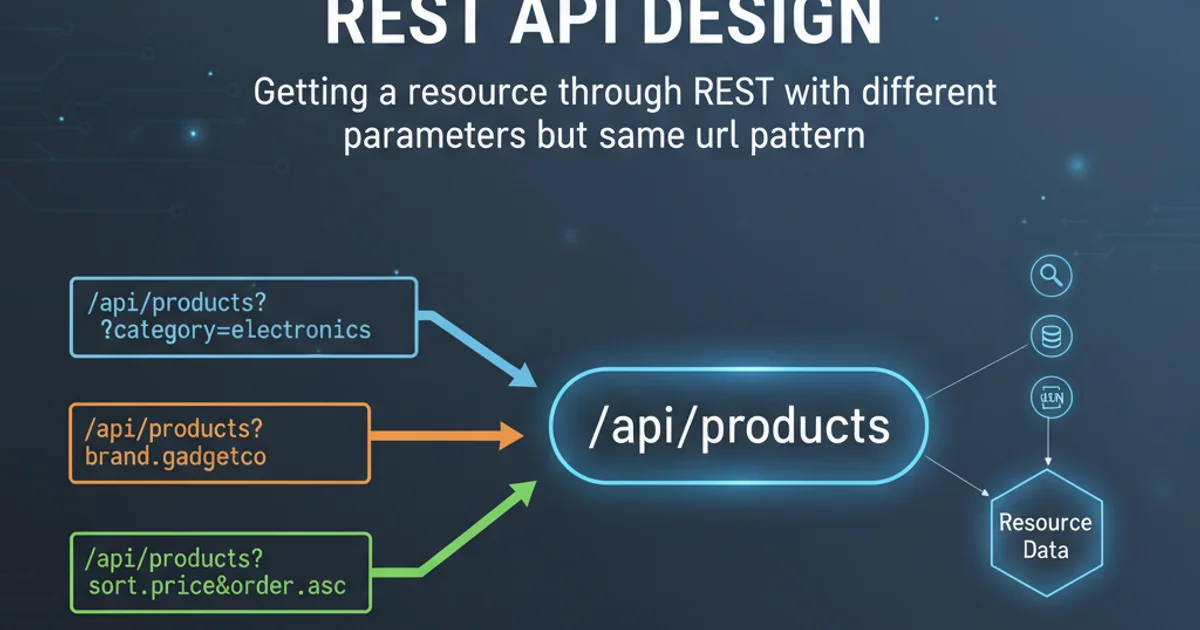 Diagram illustrating different query parameters leading to the same resource endpoint