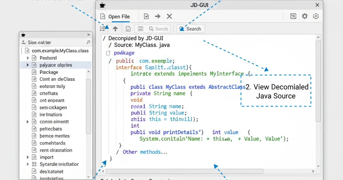 Screenshot of JD-GUI interface showing decompiled Java code with syntax highlighting.