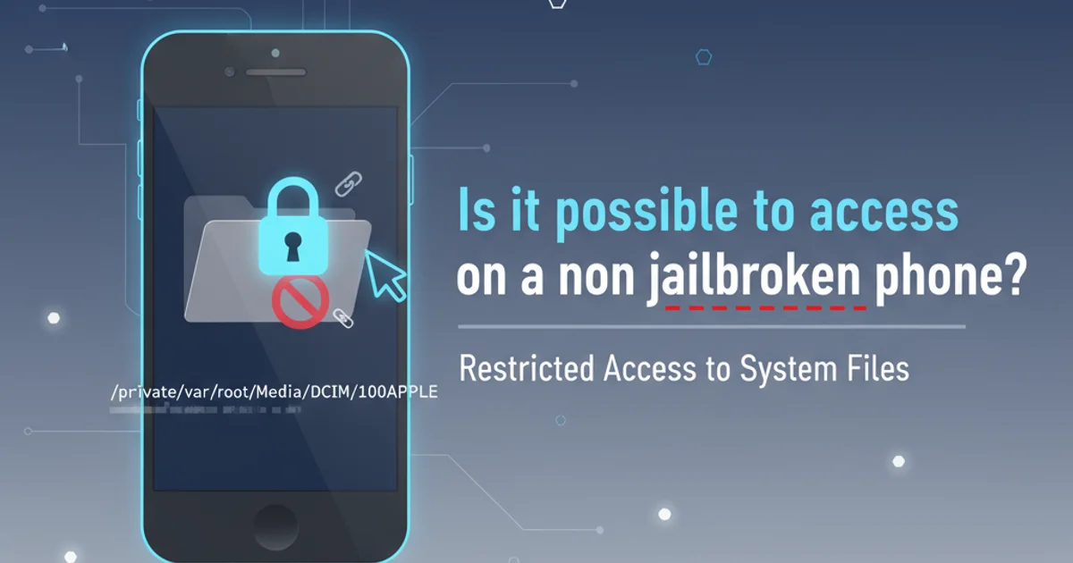 Hero image for Is it possible to access /private/var/root/Media/DCIM/100APPLE on a non jailbroken phone?