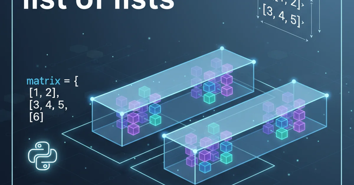 Abstract representation of nested lists with interconnected nodes, symbolizing data structures.