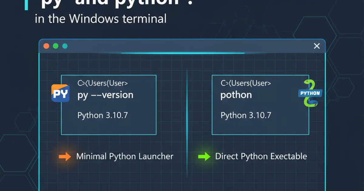 Hero image for What is the difference between 'py' and 'python' in the Windows terminal?