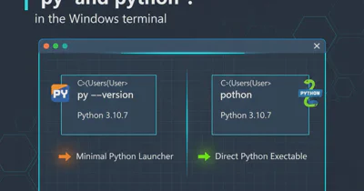 What is the difference between 'py' and 'python' in the Windows terminal?
