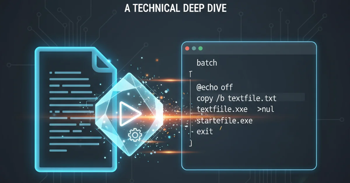 Hero image for how could I run/execute a text file as a exe using batch