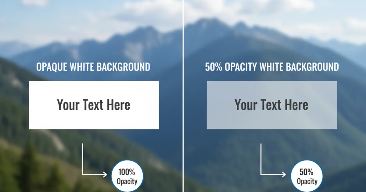 Comparison of a TextView with opaque white background versus 50% opaque white background over an image.
