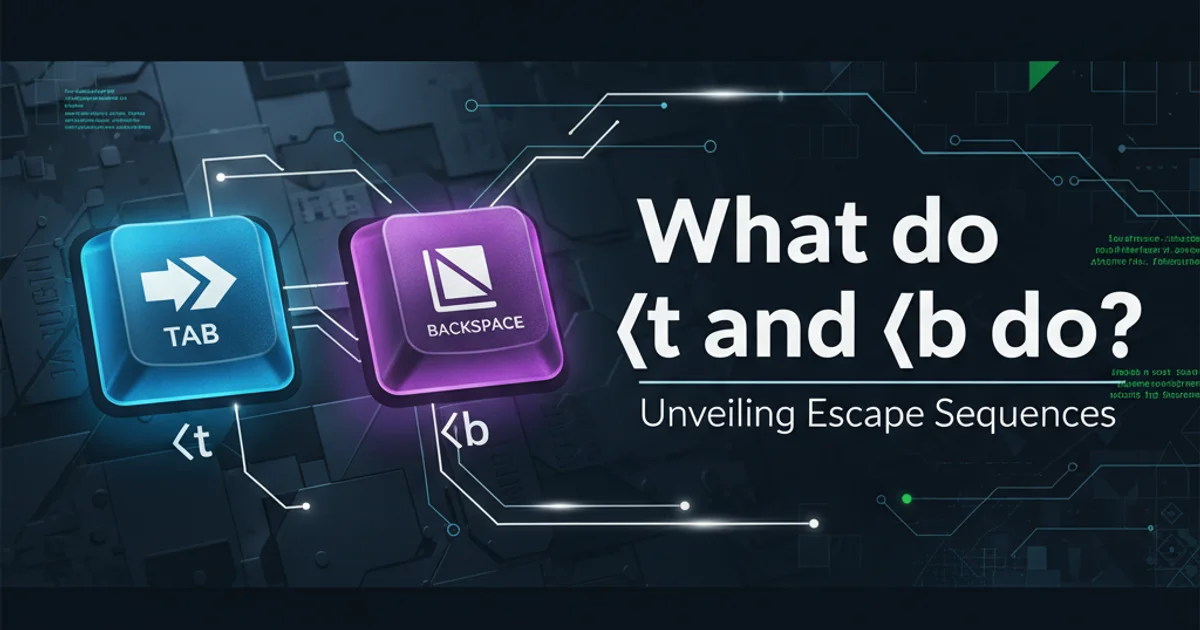 Keyboard keys for Tab and Backspace, representing their escape sequences in programming.
