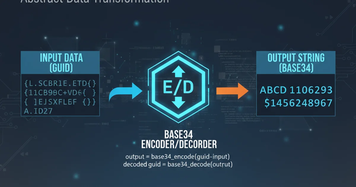 Abstract representation of data encoding and decoding with arrows pointing between different formats.