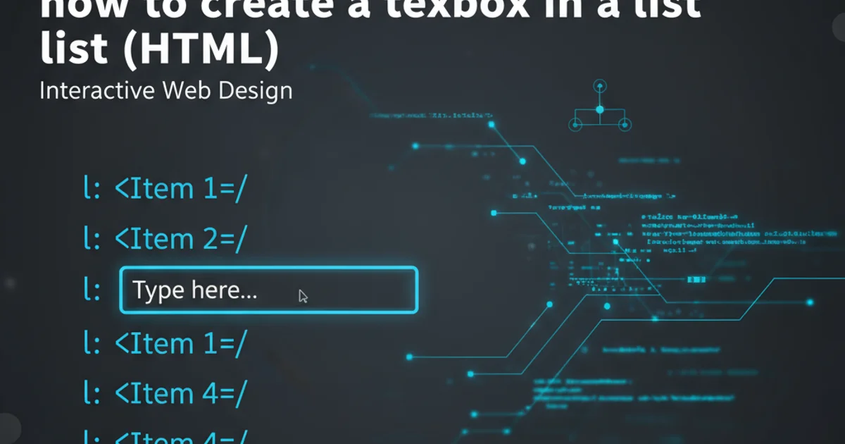 An HTML list with a textbox embedded in one of the list items, showing interactive web design.