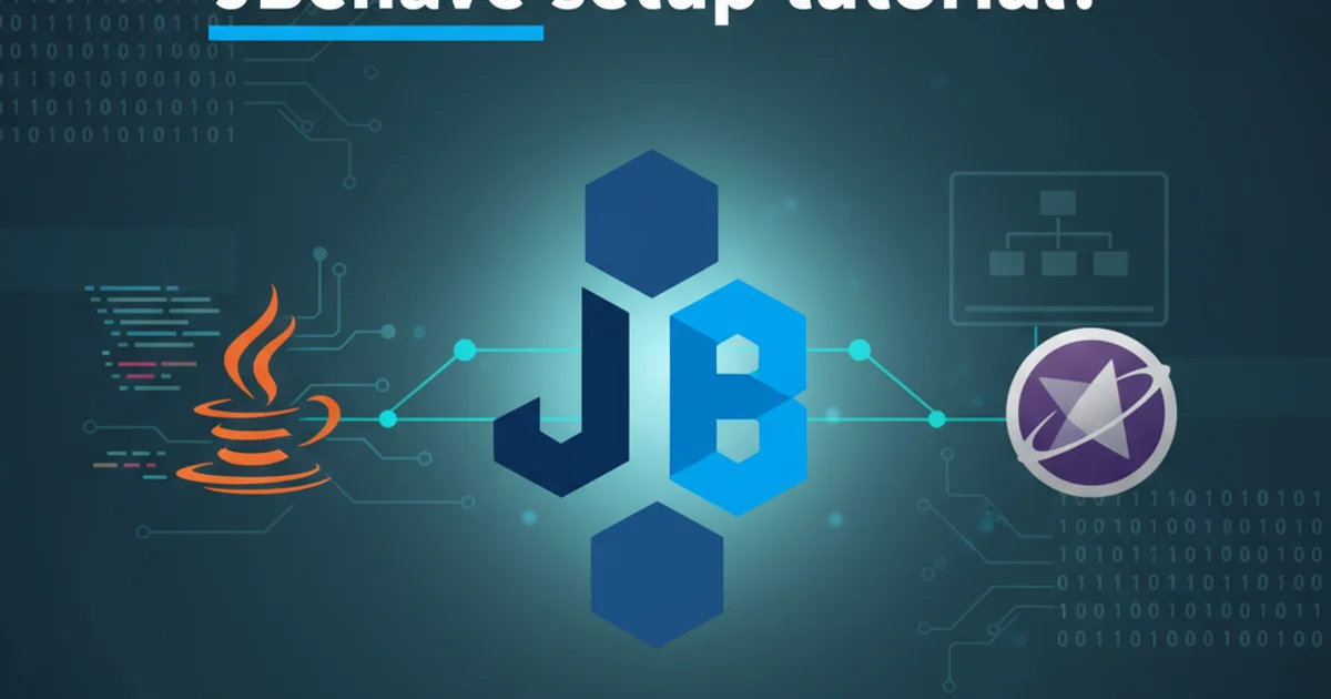 Illustration of JBehave logo with Java and Eclipse icons, representing BDD setup